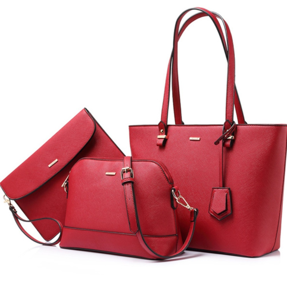 3 Piece Purse Set Handbags Shoulder Tote Satchel